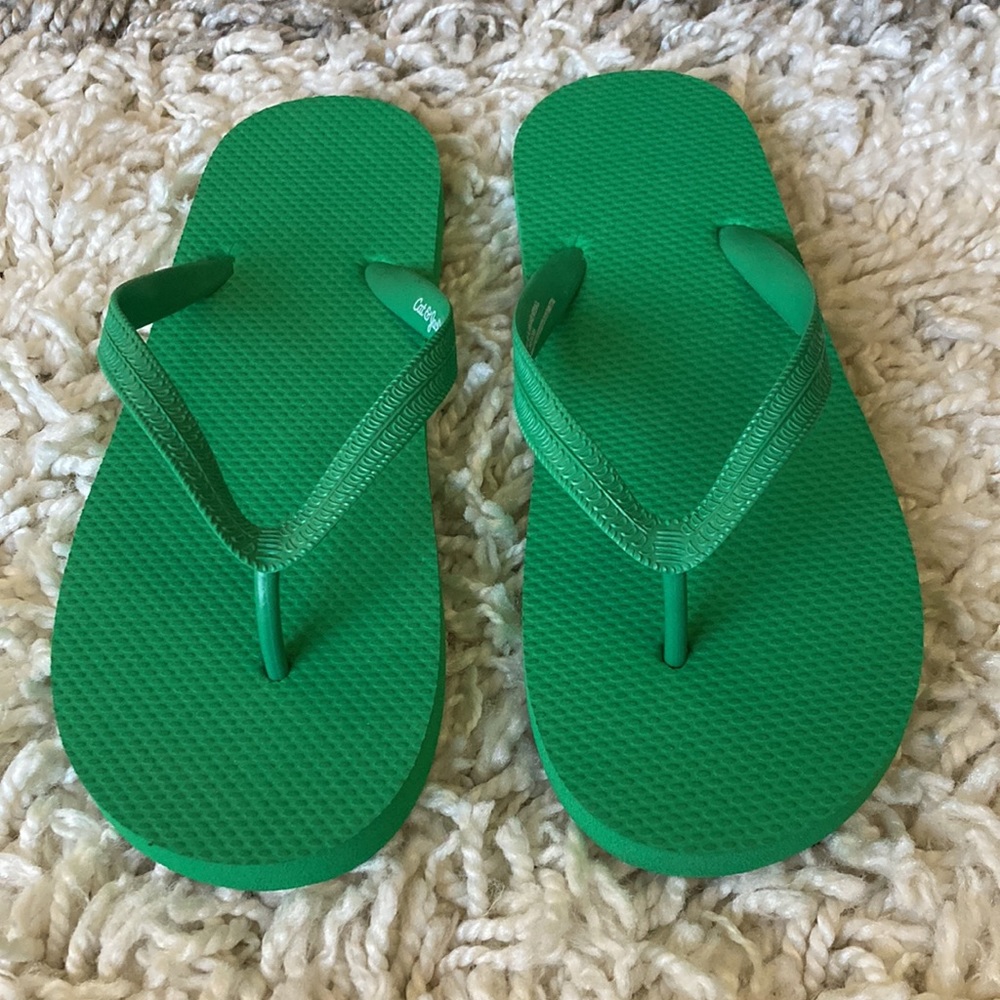 NEW Cat & Jack Green Flip Flops Youth Size 4 / 5 Shoe